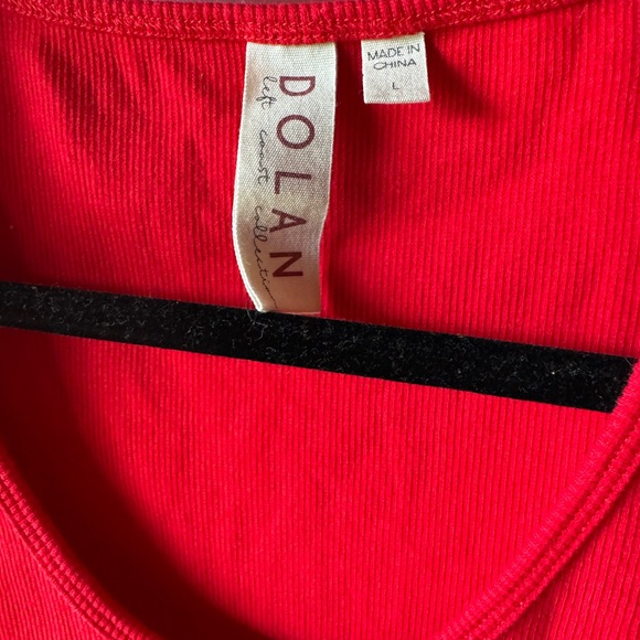 dolan anthropology Red Ruffle Shoulder Tank - Picture 2 of 6